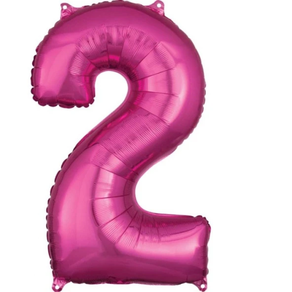 2 Rakam Koyu Pembe Folyo Balon 80 cm ürün görseli 1