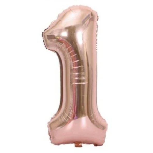 1 Rakam Rose Gold Folyo Balon 40 inç 100 cm ürün görseli 1