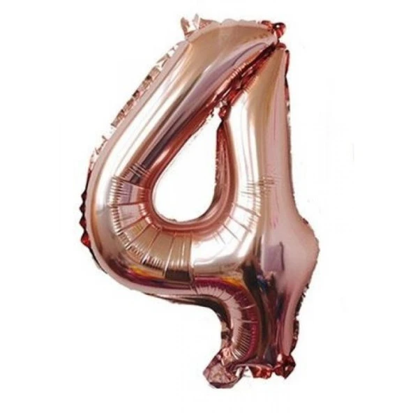 4 Rakam Rose Gold Folyo Balon 40 inç 100 cm ürün görseli 1