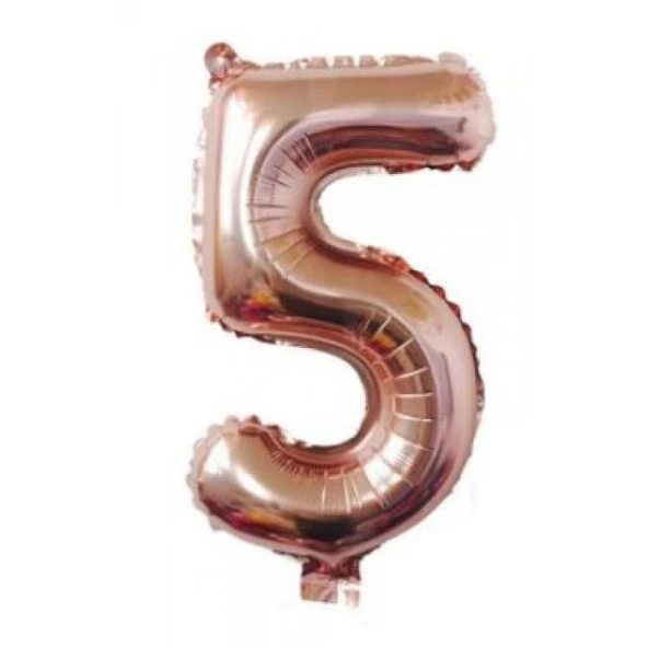 5 Rakam Rose Gold Folyo Balon 40 inç 100 cm ürün görseli 1