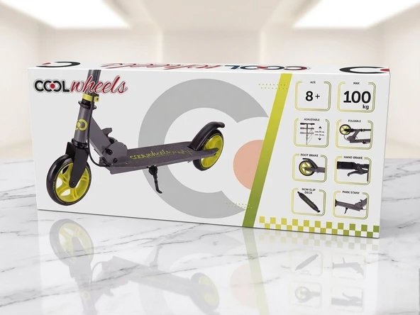 Cool Wheels 8 + Yaş Frenli Scooter / Neon - Resim 3