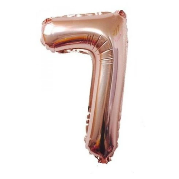 7 Rakam Rose Gold Folyo Balon 40 inç 100 cm ürün görseli 1