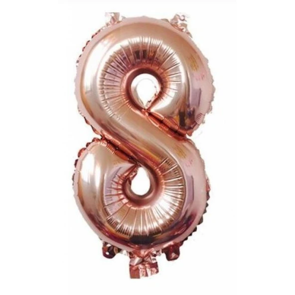 8 Rakam Rose Gold Folyo Balon 40 inç 100 cm ürün görseli 1