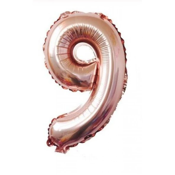 9 Rakam Rose Gold Folyo Balon 40 inç 100 cm ürün görseli 1