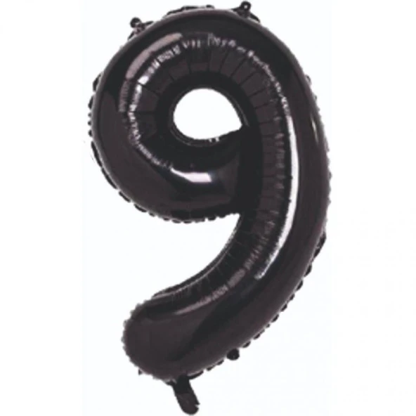 9 Rakam Siyah Folyo Balon 80 cm ürün görseli 1