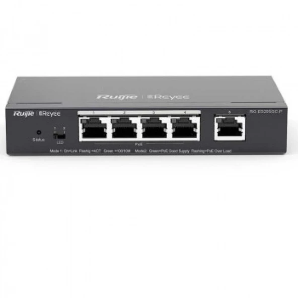 RUIJIE RG-ES205GC-P 5PORT GIGABIT SWITCH 4PORT POE+ ürün görseli 1
