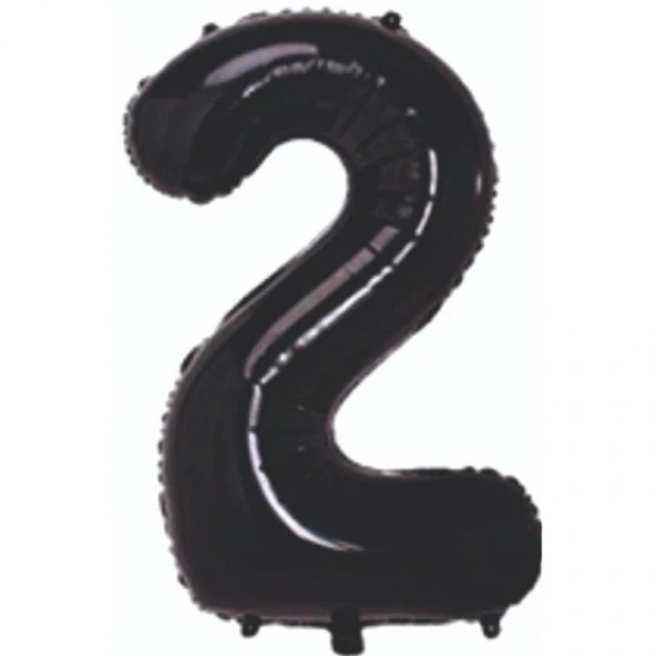 2 Rakam Siyah Folyo Balon 80 cm ürün görseli 1