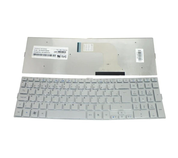 Acer Aspire 5943, 5943G, 5950G, 5950, 8943, 8943G 8950g Klavye Gri TR PK130C31019, MP-09N66TQ6698, KB.I170A.204 ürün görseli 1