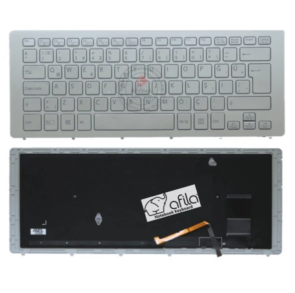 Sony SVF14N1L2R, SVF14N1N2E Notebook Klavyesi (Gri TR) Işıklı ürün görseli 1