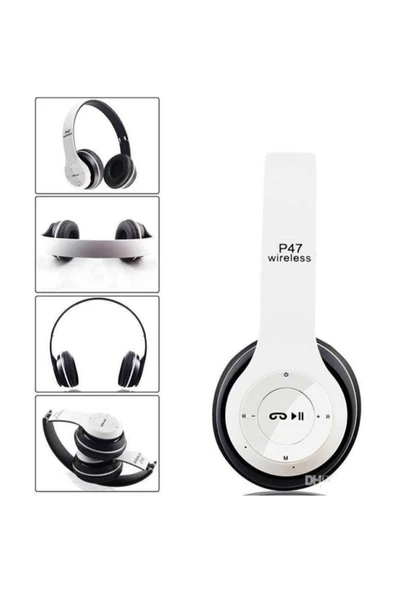 AbaTech Ios 12 PRO MAX - Ios 13 PRO MAX UYUMLU P47 BEYAZ KABLOSUZ BLUETOOTH KULAKLIK ürün görseli 1