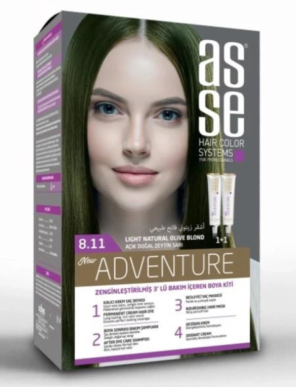 ASSE SET SAÇ BOYASI 8.11 50+50 ML ürün görseli 1