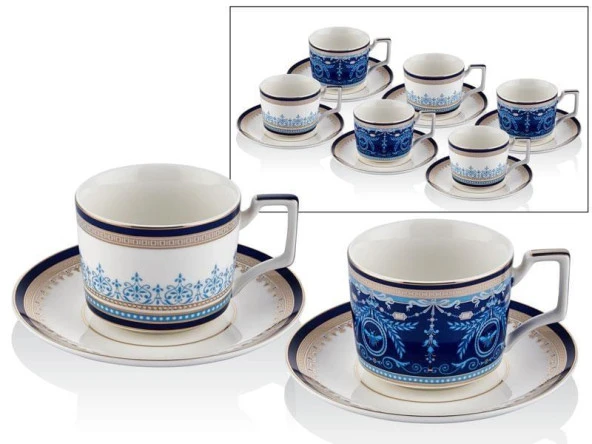 LAMEDORE BLUE BANUBE 6LI ÇAY FİNCANI SETİ 15X6,5CM ürün görseli 1