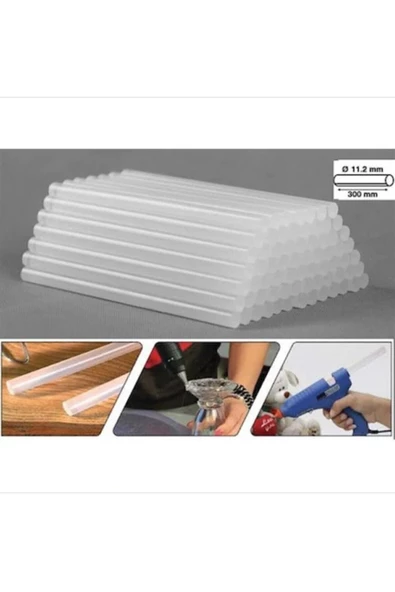 Kalın Silikon Çubuk Sıcak Silikon Tabanca Mumu 30 Cm 11.2 Mm (10 Adet) ürün görseli 1