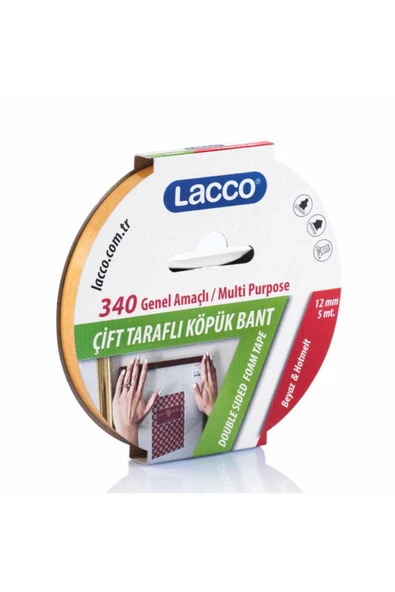 LACCO ÇİFT TARAFLI KÖPÜK BANT 12 MMX5MT L340 ürün görseli 1