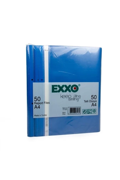 EXXO TELLİ  DOSYA 50 Lİ MAVİ ürün görseli 1