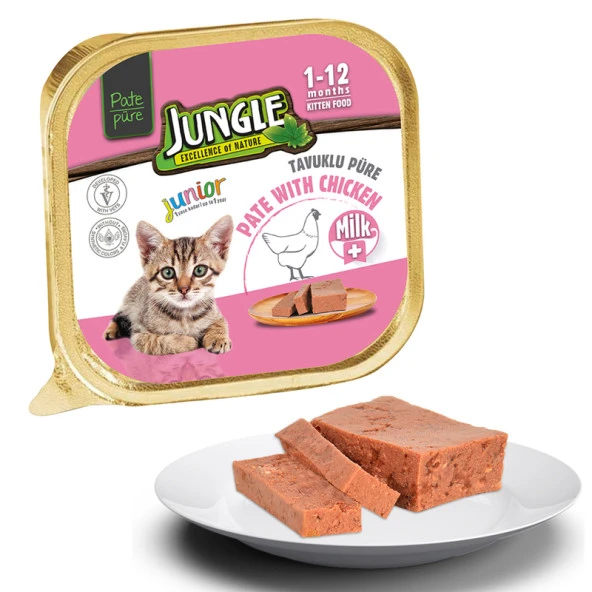 Jungle Tavuklu Sütlü Yavru Kedi Ezme Konserve 100 Gr ürün görseli 1
