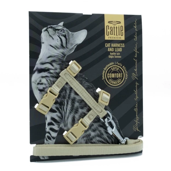 Cattie Kedi Göğüs ve Gezirme Tasması Takım Haki 1x25-40 Cm ürün görseli 1