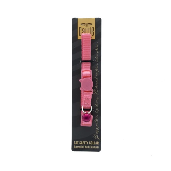 Cattie Tokalı Kedi Boyun Tasması Pembe 1x15-25 Cm ürün görseli 1
