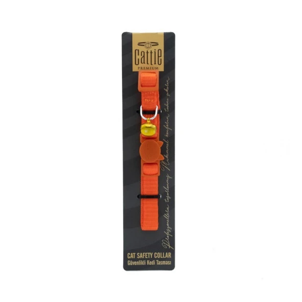 Cattie Tokalı Kedi Boyun Tasması Turuncu 1x15-25 Cm ürün görseli 1