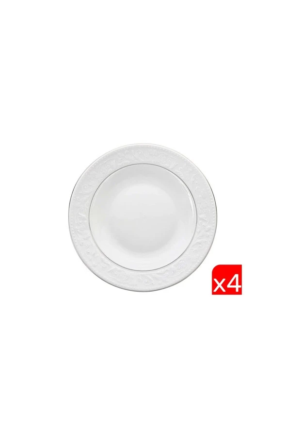 Porland Hazan Platin Yaldız Çukur Tabak 22cm 4 lü 04POR031144 ürün görseli 1