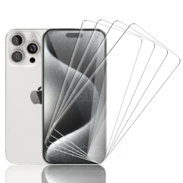 Tonex İphone 15 Pro Uyumlu 2 Adet Temperli cam 9H sertlik 2.5D Ekran koruyucu ürün görseli 1