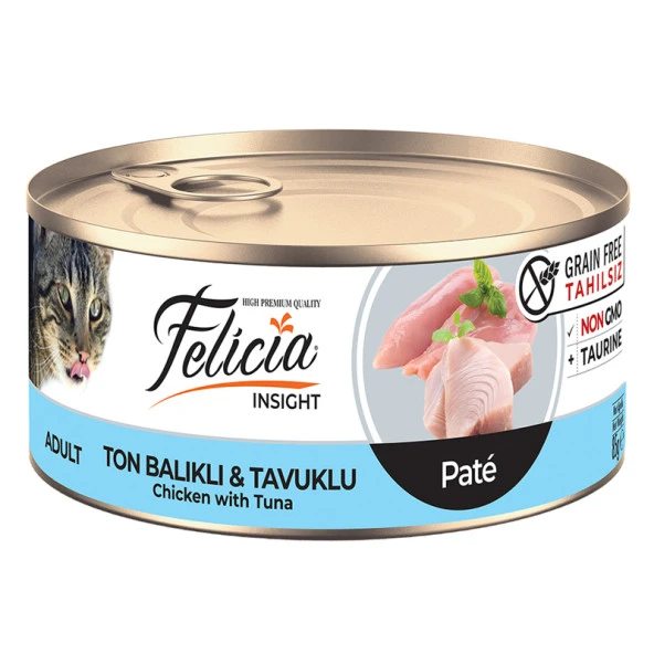 Felicia Tahılsız Ton Balıklı Tavuklu Kıyılmış Kedi Konservei 85 Gr ürün görseli 1
