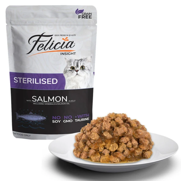 Felicia Tahılsız Somonlu Kısır Yaş Mama 85 Gr ürün görseli 1