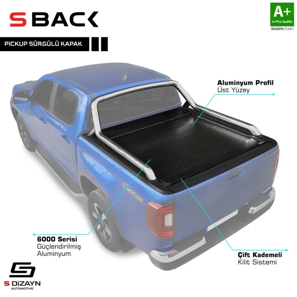 S-Dizayn VW Amarok 2 S-Back Sürgülü Kapak Siyah V1 OEM Stil 2023 Üzeri ürün görseli 1