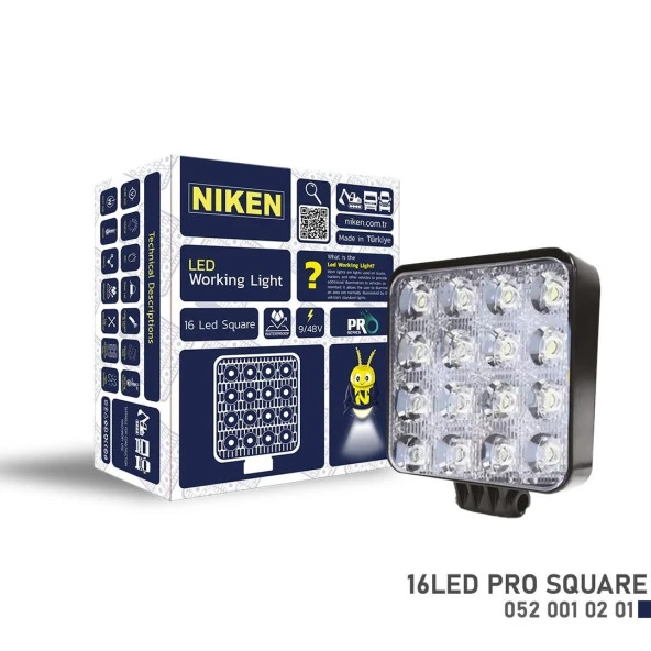Niken Çalışma Lambası Pro 16 Led Kare ürün görseli 1