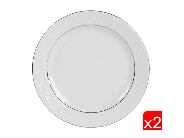 Porland Hazan Platin Yaldız Düz Tabak 25cm 2 li 04POR031150 ürün görseli 1