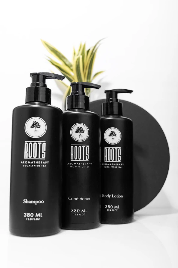 Roots Aromatherapy Shampoo 380 ml + Conditioner 380 ml + Body Lotion 380 ml ürün görseli 1