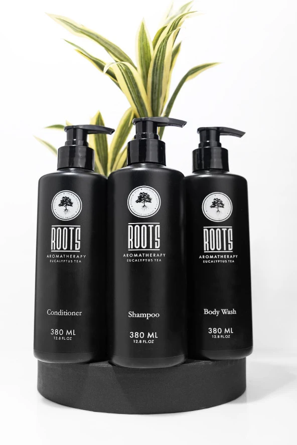 Roots Aromatherapy Shampoo 380 ml + Conditioner 380 ml + Body Wash 380 ml ürün görseli 1