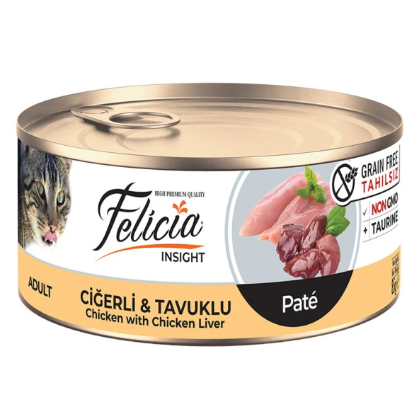 Felicia Tahılsız Ciğerli Tavuklu Kıyılmış Kedi Konservei 85 Gr ürün görseli 1