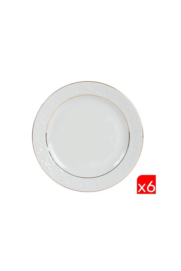 Porland Hazan Altın Yaldız Düz Tabak 20cm 6 lı  04POR031036 ürün görseli 1