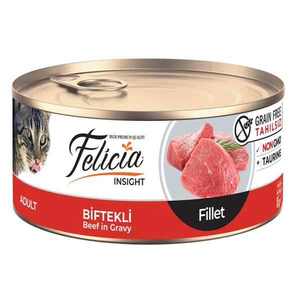 Felicia Tahılsız Biftekli Fileto Kedi Konservei 85 Gr ürün görseli 1