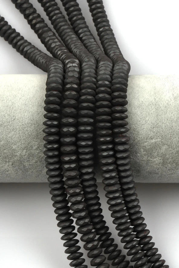 Hematit Dizi 3 x 8 mm Rondel Kesim ürün görseli 1