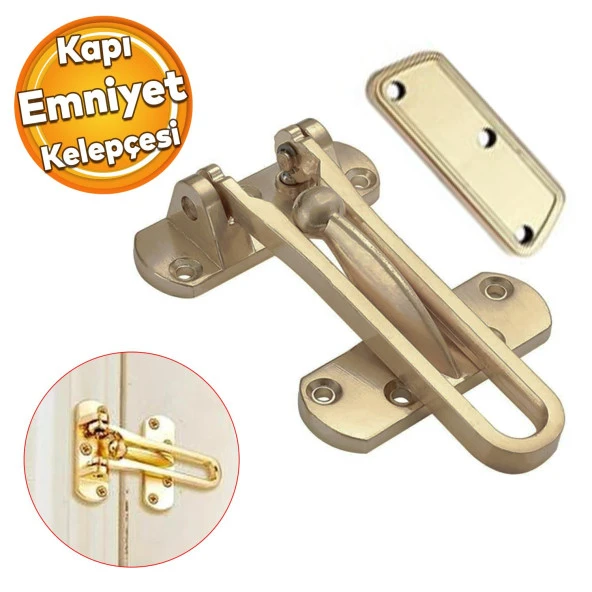Ahşap Pvc Alüminyum Giriş Kapısı Dış Kapı Çelik Kapı Sarı Emniyet Kelepçesi Güvenlik Kilit Beşel ürün görseli 1