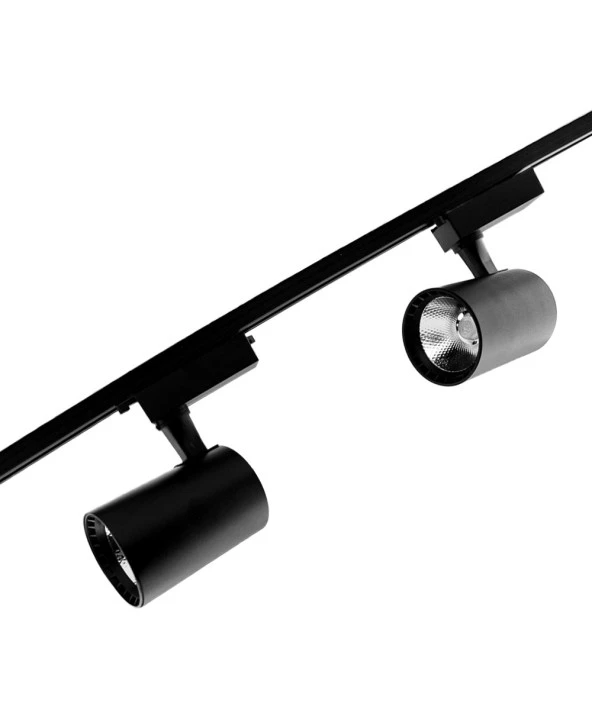 Armen 2 Adet Siyah Kasa Sarı Işık Ray Spot Set  ve 1 Metre Ray Set ürün görseli 1