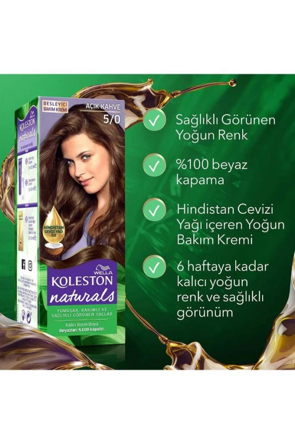 Koleston Naturals Saç Boyası 5/0 Açık Kahve ürün görseli 1