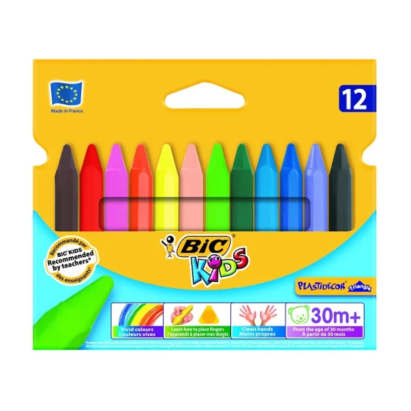 BİC KİDS ELLERİ KİRLETMEYEN PASTEL BOYA 12 RENK (829773) ürün görseli 1