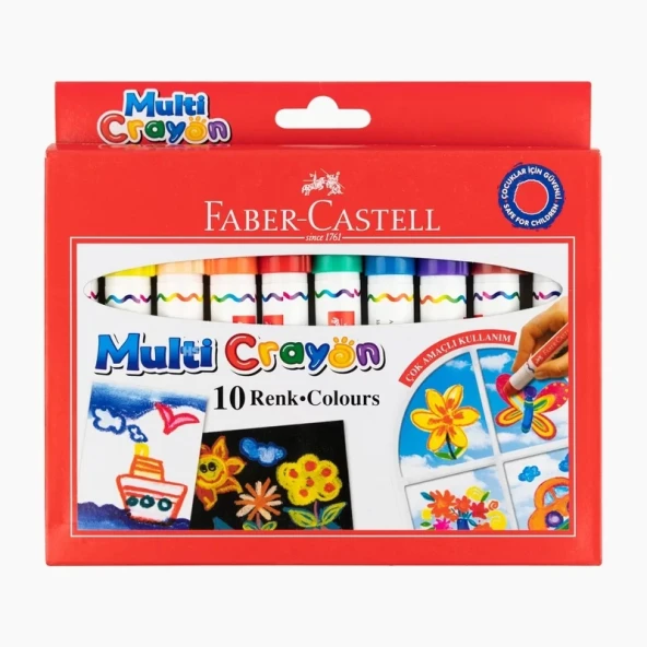 FABER-CASTELL MULTİ CRAYON PASTEL BOYA 10 RENK (112010) ürün görseli 1