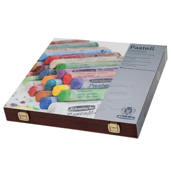 Schmincke Soft Pastel Boya Seti Cardboard 45li Ahşap Kutu - Resim 2