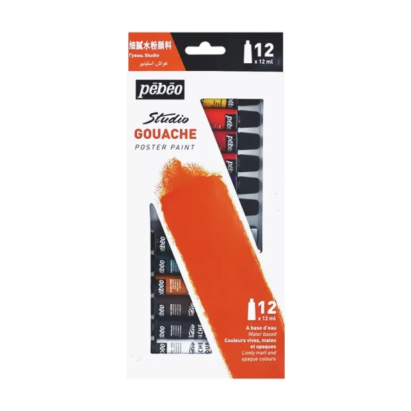 PEBEO GUAJ BOYA 12 RENKx12ml (668300) ürün görseli 1