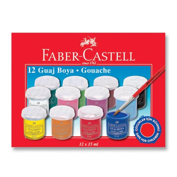 Faber Castell 12 Renk Guaj Boya ürün görseli 1
