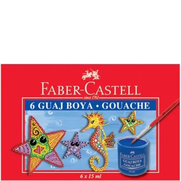 FABER 6 RENK GUAJ BOYA ürün görseli 1