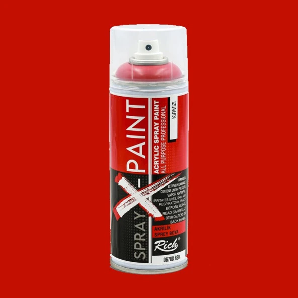 Rich Spray X-Paint Akrilik Sprey Boya 400ml Kırmızı ürün görseli 1