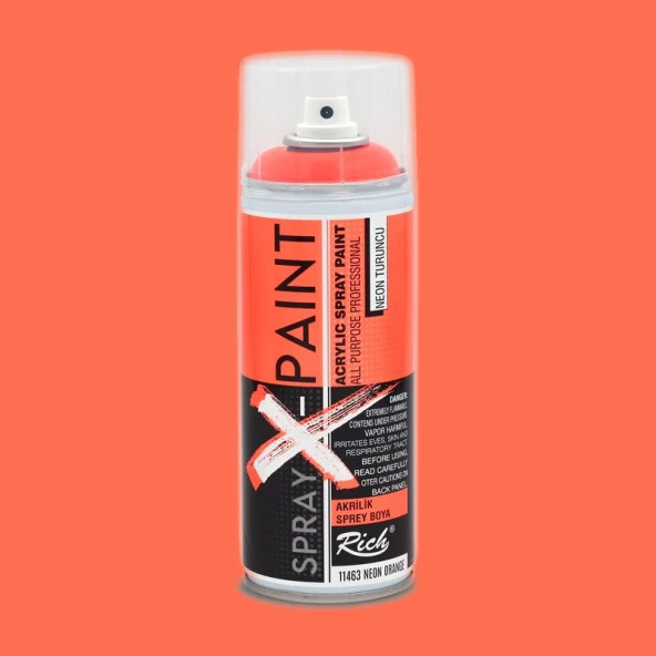 Rich Spray X-Paint Akrilik Sprey Boya 400ml Neon Turuncu ürün görseli 1