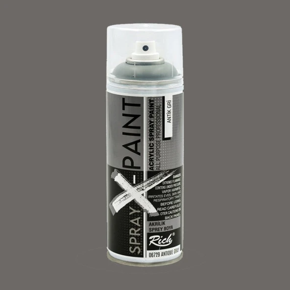 Rich Spray X-Paint Akrilik Sprey Boya 400ml Antik Gri ürün görseli 1