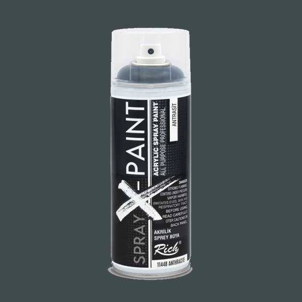 Rich Spray X-Paint Akrilik Sprey Boya 400ml Antrasit ürün görseli 1