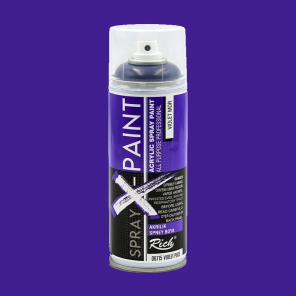 Rich Spray X-Paint Akrilik Sprey Boya 400ml Violet Mor ürün görseli 1